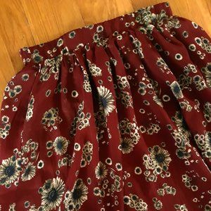 Mikarose Burgundy Floral Skirt